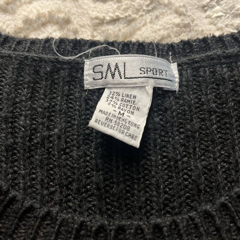 Vintage SML Sport sleeveless cable knit sweater vest black - Picture 3 of 3
